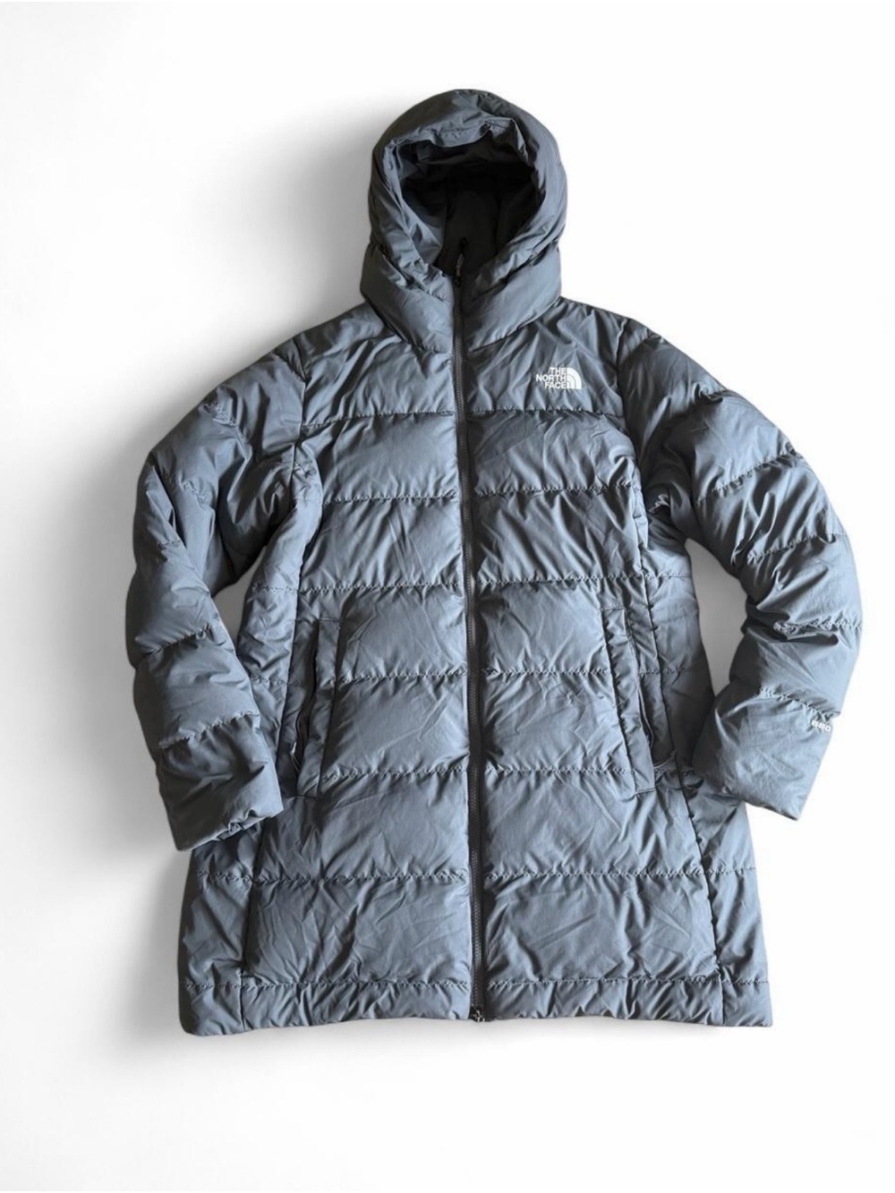 The North Face Gotham Mid Parka 550-Down Winter Jacket Hooded Grey Size XL